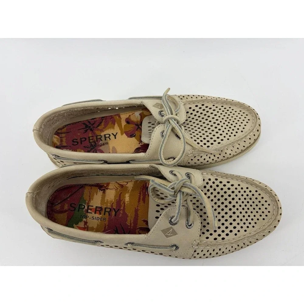 Sperry Authentic Original Leather 2-Eye Laser Perforated Boat Loafers, Mens 8